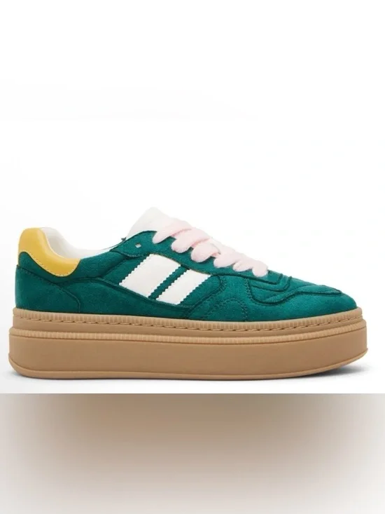 NWOT Madden Girl Teal Suede Platform Sneaker - Picture 1 of 5